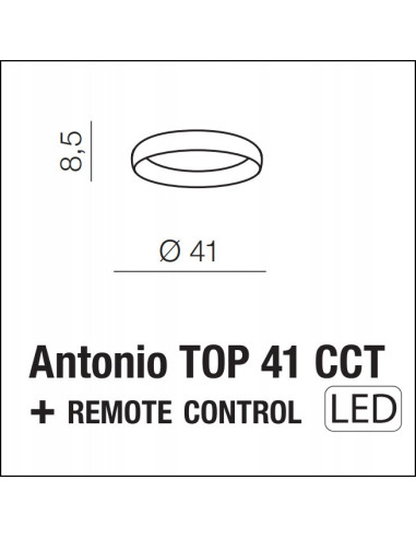Lampa sufitowa ANTONIO z ściemniaczem, okrągła, 41cm – nowoczesne oświetlenie LED do wnętrz biurowych i mieszkalnych