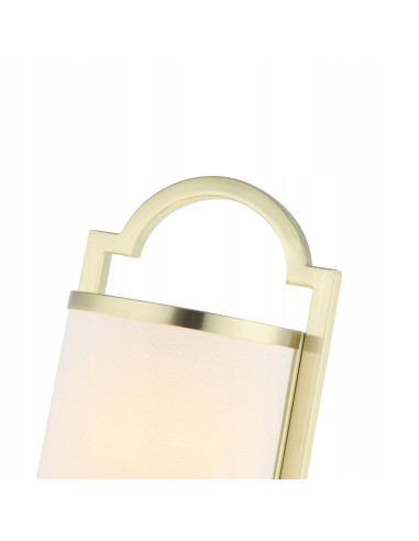 Kinkiet Glamour Libero Parette Old Gold - elegancka lampa ścienna w bieli i złocie do sypialni i holu