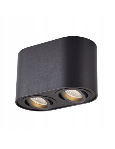 Lampa sufitowa RONDOC SL, podwójna, czarna z regulowanym światłem, nowoczesna, idealna do przedpokoju i kuchni.