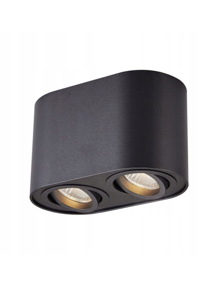 Lampa sufitowa RONDOC SL, podwójna, czarna z regulowanym światłem, nowoczesna, idealna do przedpokoju i kuchni.