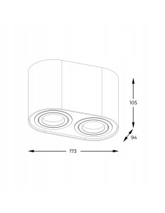 Lampa sufitowa RONDOC SL, podwójna, czarna z regulowanym światłem, nowoczesna, idealna do przedpokoju i kuchni. 2