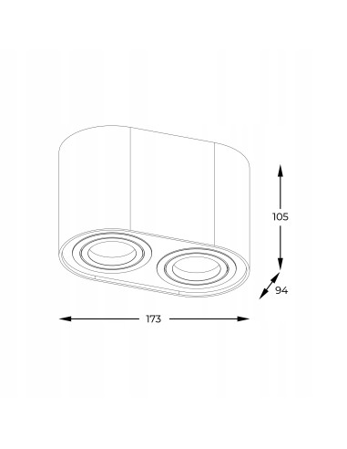 Lampa sufitowa RONDOC SL, podwójna, czarna z regulowanym światłem, nowoczesna, idealna do przedpokoju i kuchni.