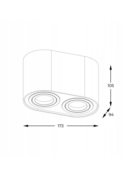 Lampa sufitowa RONDOC SL, podwójna, czarna z regulowanym światłem, nowoczesna, idealna do przedpokoju i kuchni.