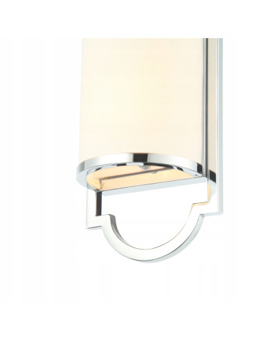 Elegancki kinkiet hampton Libero Parette Cromo z chromowanym wykończeniem i półkolistym kloszem