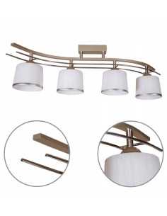 Plafon FALA z trójfalistymi elementami, elegancki sufitowy z lampami E27 w kolorze białym/beżowym, 60W 2