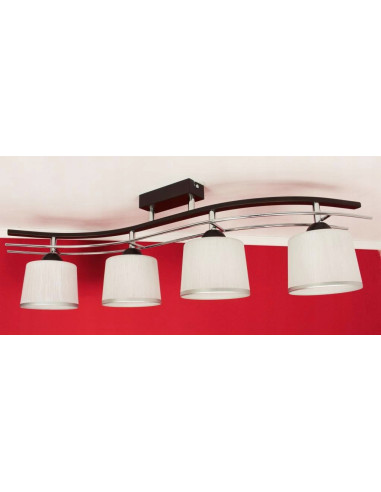 Plafon FALA z trójfalistymi elementami, elegancki sufitowy z lampami E27 w kolorze białym/beżowym, 60W