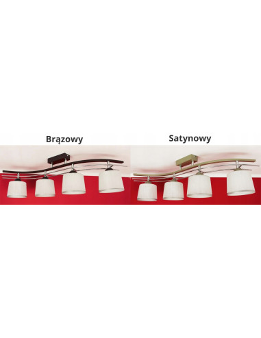 Plafon FALA z trójfalistymi elementami, elegancki sufitowy z lampami E27 w kolorze białym/beżowym, 60W