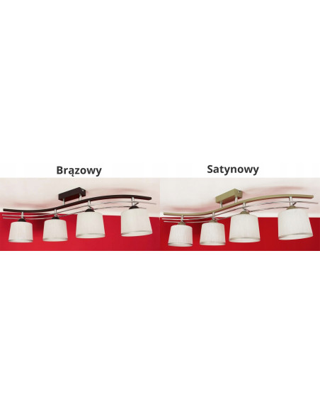 Plafon FALA z trójfalistymi elementami, elegancki sufitowy z lampami E27 w kolorze białym/beżowym, 60W