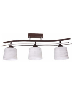 Lampa sufitowa FALA 60W - nowoczesne oświetlenie do salonu i biura, dostępna w eleganckich kolorach brązowym i satynowym.