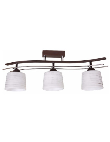 Lampa sufitowa FALA 60W - nowoczesne oświetlenie do salonu i biura, dostępna w eleganckich kolorach brązowym i satynowym.