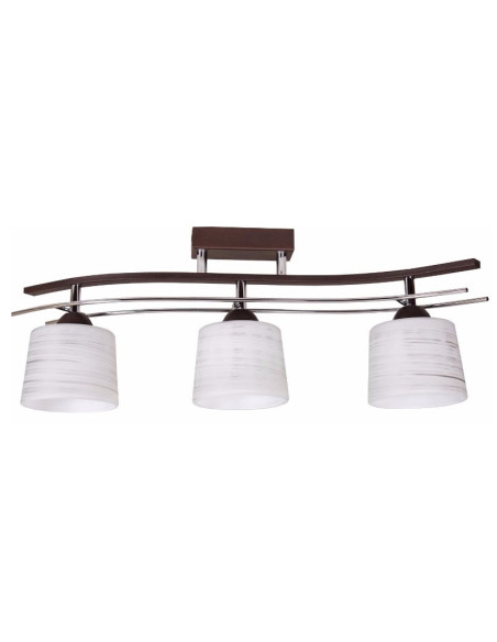 Lampa sufitowa FALA 60W - nowoczesne oświetlenie do salonu i biura, dostępna w eleganckich kolorach brązowym i satynowym.