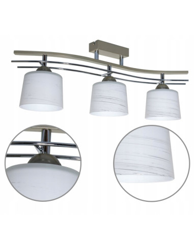 Lampa sufitowa FALA 60W - nowoczesne oświetlenie do salonu i biura, dostępna w eleganckich kolorach brązowym i satynowym.