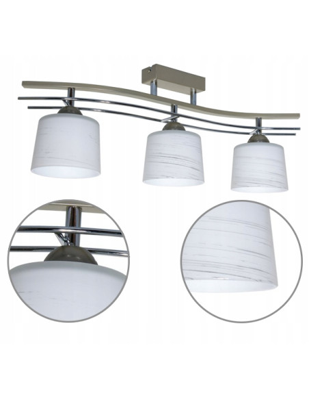 Lampa sufitowa FALA 60W - nowoczesne oświetlenie do salonu i biura, dostępna w eleganckich kolorach brązowym i satynowym.