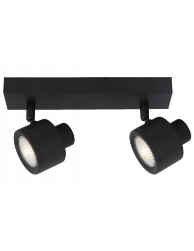 Lampa sufitowa EMERSON czarna prostokątna z reflektorami GU10 - nowoczesny design do wnętrz komercyjnych i domowych.