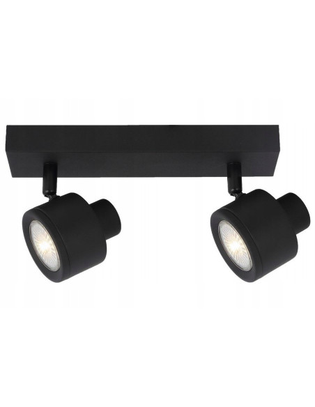 Lampa sufitowa EMERSON czarna prostokątna z reflektorami GU10 - nowoczesny design do wnętrz komercyjnych i domowych.