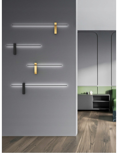 Kinkiet Nowoczesny Bene Parette Nero 100 LED - Czarny, Elegancki Design do Jadalni i Wnętrz