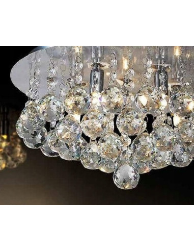 Plafon BOLLA 25 cm z kryształami w kolorze chromu – eleganckie oświetlenie do wnętrz i hoteli