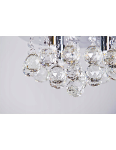 Plafon BOLLA 25 cm z kryształami w kolorze chromu – eleganckie oświetlenie do wnętrz i hoteli