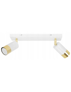 Podwójny kinkiet HUGO Biało-Złoty – Nowoczesne Oświetlenie do Lustra w Stylu Industrialnym