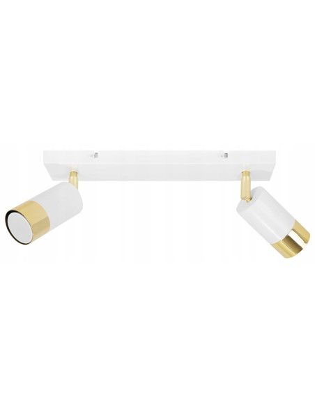 Podwójny kinkiet HUGO Biało-Złoty – Nowoczesne Oświetlenie do Lustra w Stylu Industrialnym