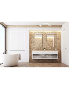 Podwójny kinkiet HUGO Biało-Złoty – Nowoczesne Oświetlenie do Lustra w Stylu Industrialnym 2