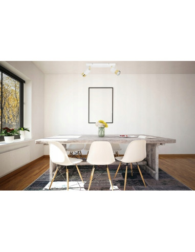 Podwójny kinkiet HUGO Biało-Złoty – Nowoczesne Oświetlenie do Lustra w Stylu Industrialnym