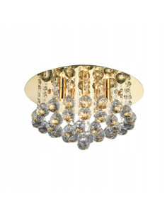 Plafon kryształowy BOLLA 38 cm w złotym wykończeniu – eleganckie oświetlenie do salonu i garderoby w stylu glamour