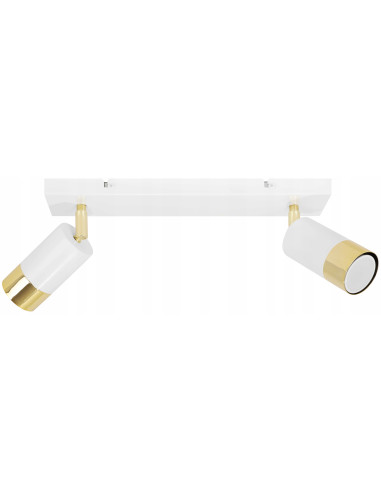 Podwójny kinkiet HUGO Biało-Złoty – Nowoczesne Oświetlenie do Lustra w Stylu Industrialnym