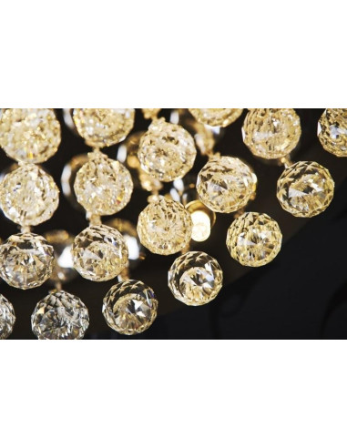 Plafon kryształowy BOLLA 38 cm w złotym wykończeniu – eleganckie oświetlenie do salonu i garderoby w stylu glamour