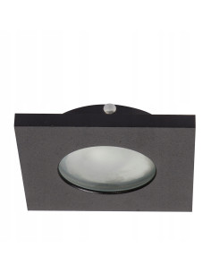 Kwadratowy Spot Oświetleniowy IP65 Lagos - Czarny Metal, GU10, Nowoczesny Design do Łazienki i Kabiny Prysznicowej