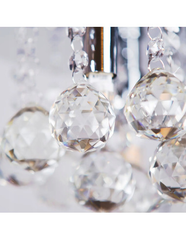 Plafon kryształowy BOLLA 38 cm w złotym wykończeniu – eleganckie oświetlenie do salonu i garderoby w stylu glamour