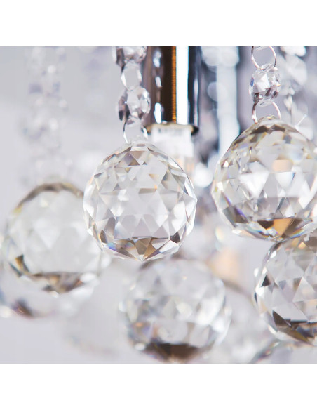 Plafon kryształowy BOLLA 38 cm w złotym wykończeniu – eleganckie oświetlenie do salonu i garderoby w stylu glamour