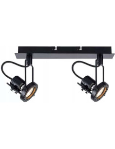 Reflektor sufitowy FIJI w stylu loftowym, czarny, regulowane lampy 2-punktowe - idealny do kuchni i jadalni