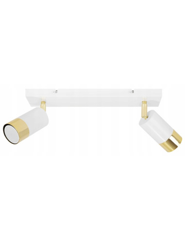 Podwójny kinkiet HUGO Biało-Złoty – Nowoczesne Oświetlenie do Lustra w Stylu Industrialnym