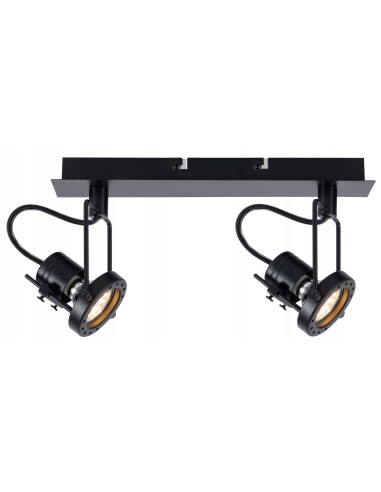 Reflektor sufitowy FIJI w stylu loftowym, czarny, regulowane lampy 2-punktowe - idealny do kuchni i jadalni