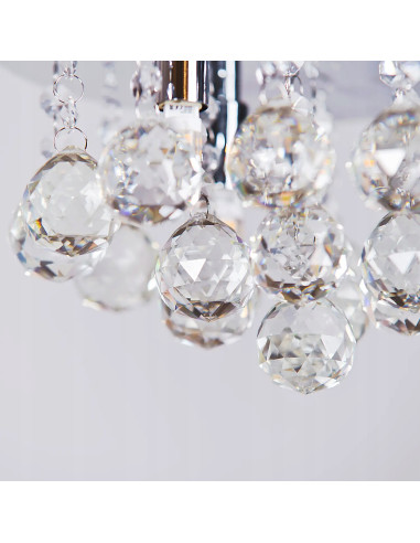 Plafon kryształowy BOLLA 38 cm w złotym wykończeniu – eleganckie oświetlenie do salonu i garderoby w stylu glamour