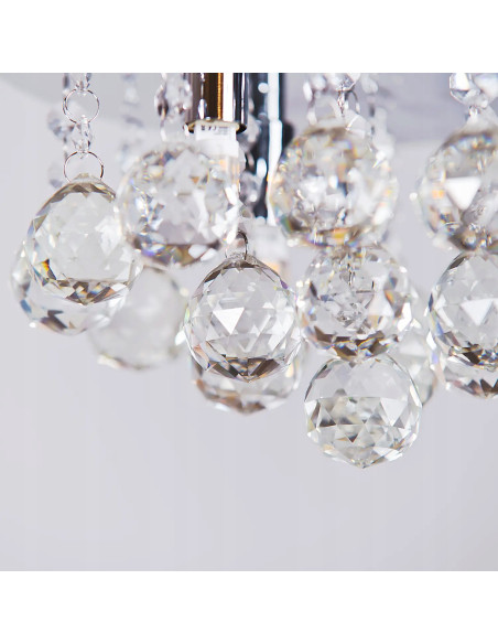 Plafon kryształowy BOLLA 38 cm w złotym wykończeniu – eleganckie oświetlenie do salonu i garderoby w stylu glamour