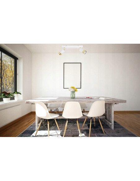 Podwójny kinkiet HUGO Biało-Złoty – Nowoczesne Oświetlenie do Lustra w Stylu Industrialnym