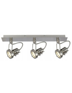 Lampa sufitowa metalowa FIJI - nowoczesny reflektor 3-punktowy w eleganckiej satynie do wnętrz industrialnych