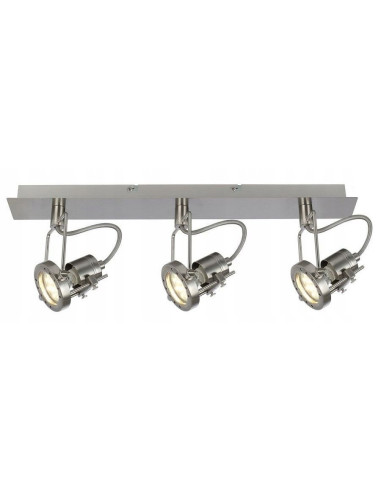 Lampa sufitowa metalowa FIJI - nowoczesny reflektor 3-punktowy w eleganckiej satynie do wnętrz industrialnych