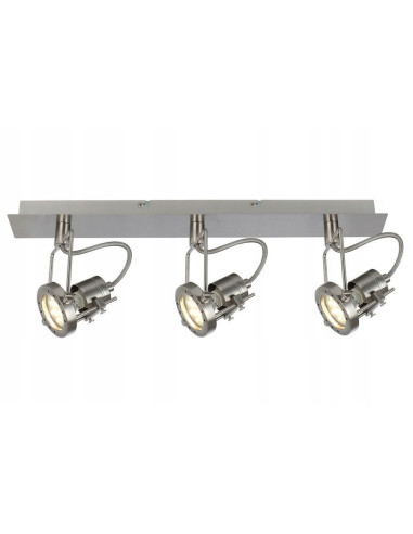 Lampa sufitowa metalowa FIJI - nowoczesny reflektor 3-punktowy w eleganckiej satynie do wnętrz industrialnych