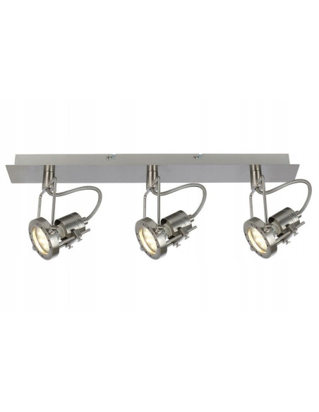 Lampa sufitowa metalowa FIJI - nowoczesny reflektor 3-punktowy w eleganckiej satynie do wnętrz industrialnych