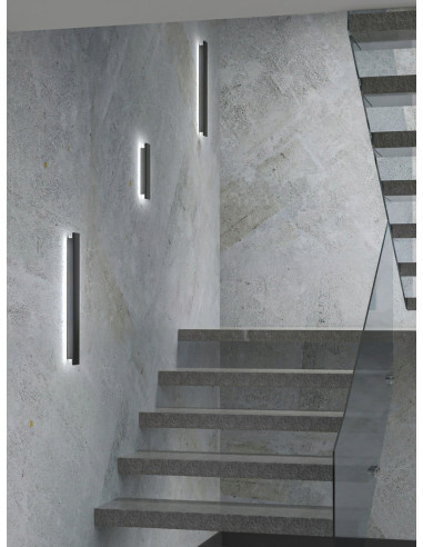 Lampa Ścienna Ante Nero 30 - Nowoczesne Oświetlenie LED w Czarnym Matowym Wykończeniu do Biura i Wnętrz