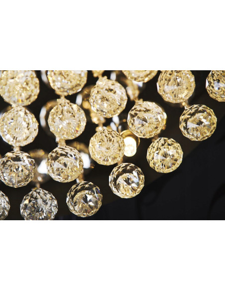 Plafon sufitowy BOLLA 58 LED, złoty z kryształami, elegancki 10-punktowy, idealny do sypialni - AZzardo