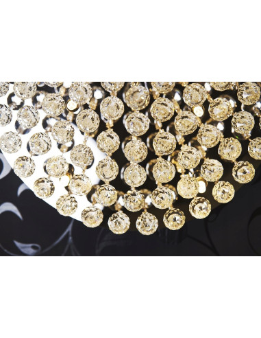 Plafon sufitowy BOLLA 58 LED, złoty z kryształami, elegancki 10-punktowy, idealny do sypialni - AZzardo