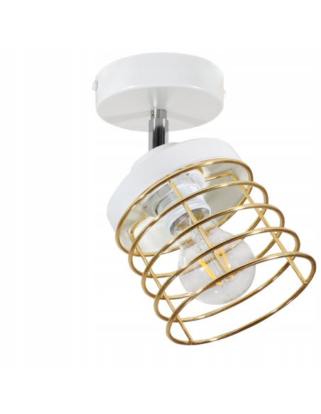 Lampa sufitowa RASTI z regulowanym złotym kloszem – nowoczesny spot do eleganckich wnętrz