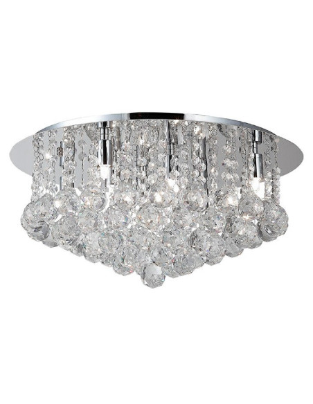 Plafon kryształowy BOLLA 58 - nowoczesny sufitowy w kolorze srebrnym z 10 punktami świetlnymi do eleganckich wnętrz