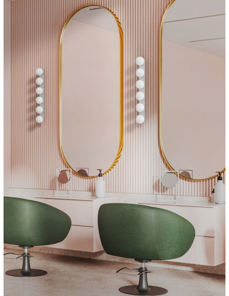 Kinkiet Merino Parette Cromo 30 IP44 – Elegancka lampa ścienna do wnętrz hotelowych i restauracyjnych, metal i szkło