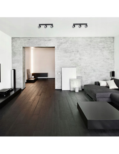 Reflektor sufitowy Tokio 3 - eleganckie, czarne oświetlenie z regulacją kąta świecenia dla nowoczesnych wnętrz