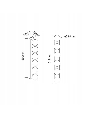 Kinkiet Merino Parette Cromo 60 IP44 - elegancka lampa naścienna z chromowanym wykończeniem i szklanym kloszem